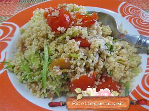 cous cous integrale zucchine e coregone