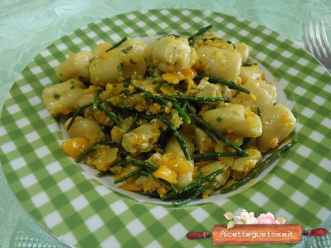 gnocchi di pane tonno e salicornia
