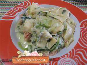 maltagliati zucchine e mazzancolle