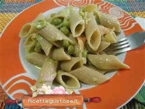 pennette piselli e salmone ricetta