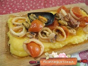 polenta cozze e calamari ricetta