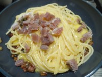 spaghetti alla carbonara con arrosto di tonno 5