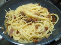 spaghetti alla carbonara con arrosto di tonno 6