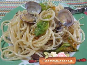 spaghetti vongole fiori di zucca