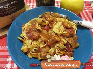 tagliatelle al limone porcini gamberetti