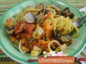 tonnarelli vongole e verdure