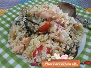 couscous freddo melanzane ceci salmone