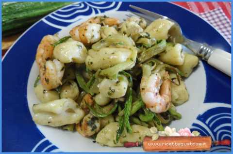 gnocchi freddi zucchine mazzancolle