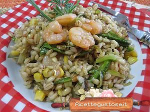 insalata di orzo e gamberetti ricetta