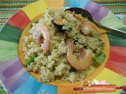 insalata miglio melanzane frutti di mare