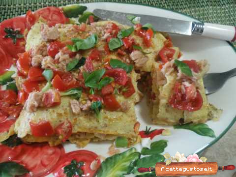 lasagna fredda crepes di mais tonno pomodori