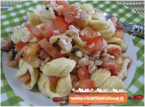 orecchiette fredde tonno pomodori