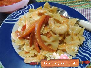 pasta fredda mazzancolle peperoni grigliati