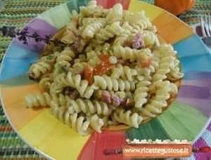 pasta fredda melanzane rosse salame di cinghiale