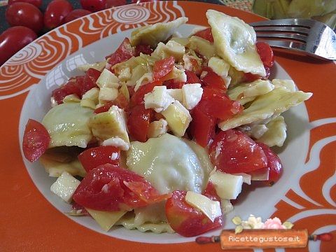 ravioli freddi prosciutto e carciofini