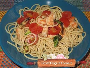 spaghetti freddi cozze e mazzancolle ricetta