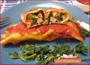cannelloni cime di rapa wurstel ricetta