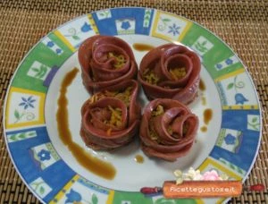 ravioli giapponesi forma di rosa 