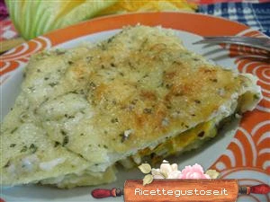 ricetta lasagna fiori di zucca pesto