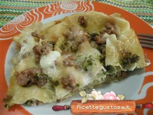 lasagna pane carasu raguù bianco e stracchino ricetta