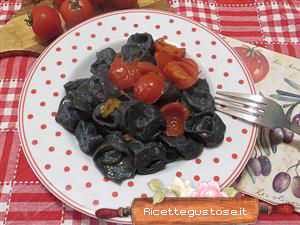 tortelli neri al branzino