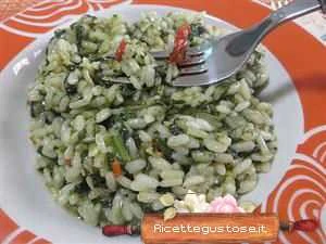 immagine di riso con cime di rapa e fasolari