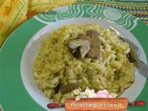 Risotto fiori di zucca e funghi porcini