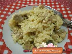 Risotto al pollo aromatico con robiola