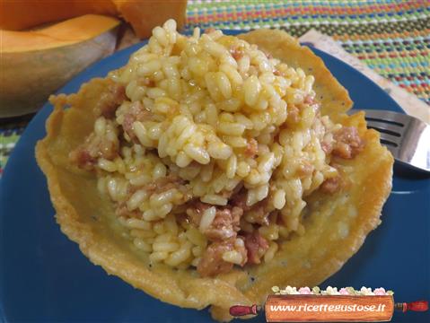 risotto zucca cialda parmigiano
