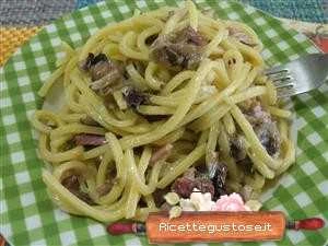 pasta radicchio speck e gorgonzola