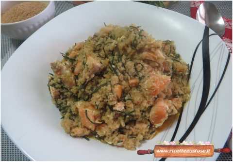 cous cous integrale salmone agretti