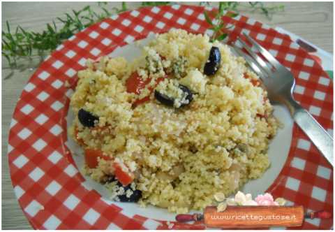 cous cous mais riso e ceci allo shiso