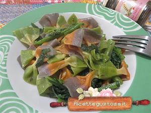 farfalle colorate cime di rapa e tartufo