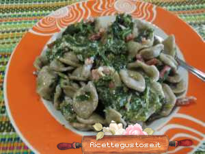 orecchiette grano arso bietola speck