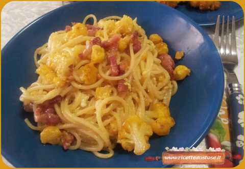 pasta carbonara cavolfiore arancione