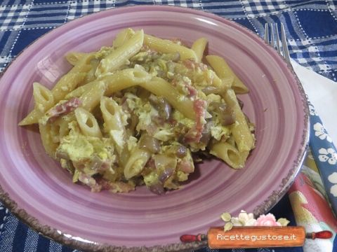 pasta carbonara melanzane perline