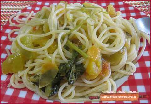 pasta tenerume di zucca pomodori verdi