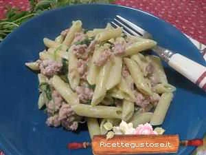 penne rucola salsiccia in bianco