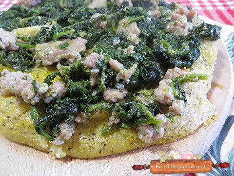 polenta broccoletti salsiccia gorgonzola
