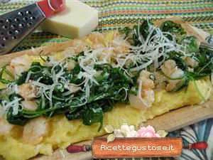 polent gamberi e rucola