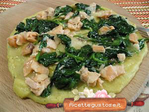 polenta spinaci e salmone