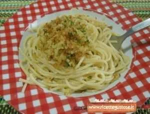 spaghetti aglione olio crema di capra