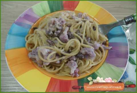 spaghetti cavolfiore viola speck struzzo
