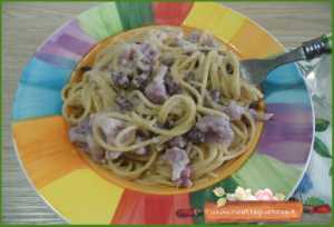 spaghetti cavolfiore viola speck struzzo