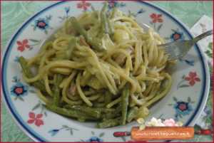 spaghetti quarati fagiolini e patate