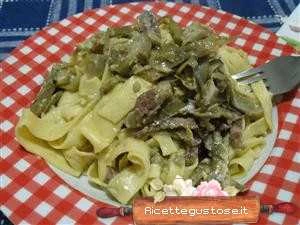 tagliatelle carbonara carciofi ricetta