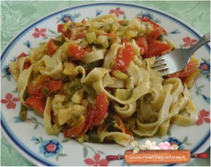 tagliatelle verdue e ricotta dura salata