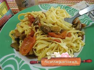 tagliolini con porcini e zafferano