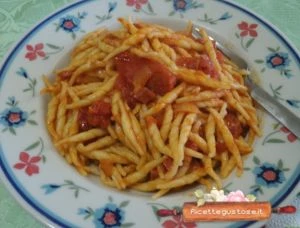 trofie al pomodoro e caciocavallo al primitivo gustoso