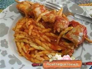 trofie sugo spiedini ricetta